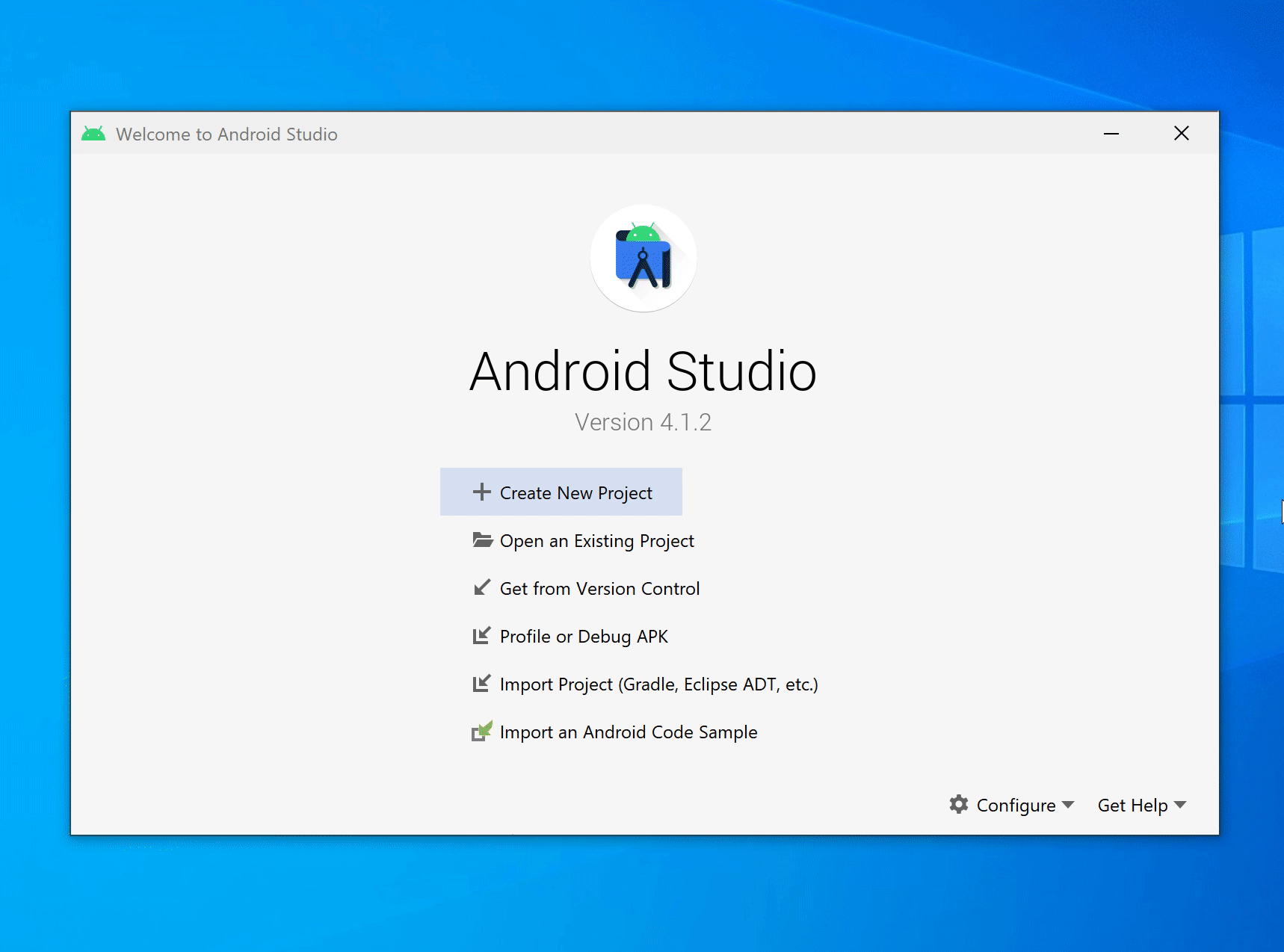 Shows how to open the TicTacToe project in Android Studio