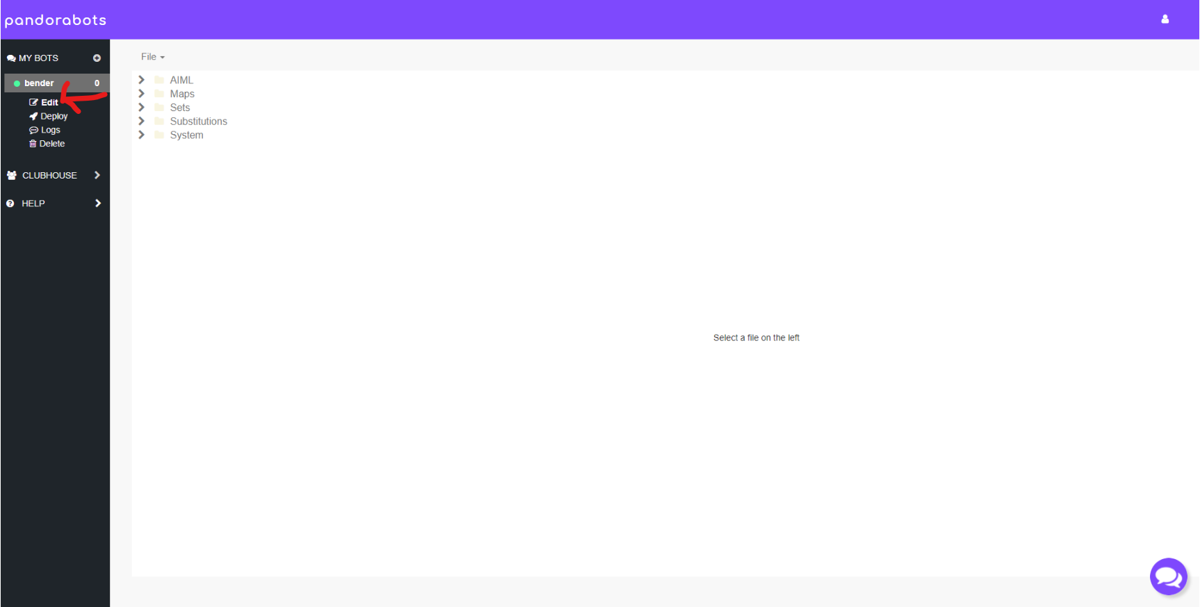 editing a bot on pandorabots