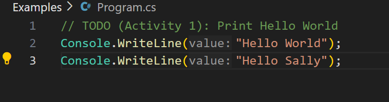 The starting screen of a fiddle