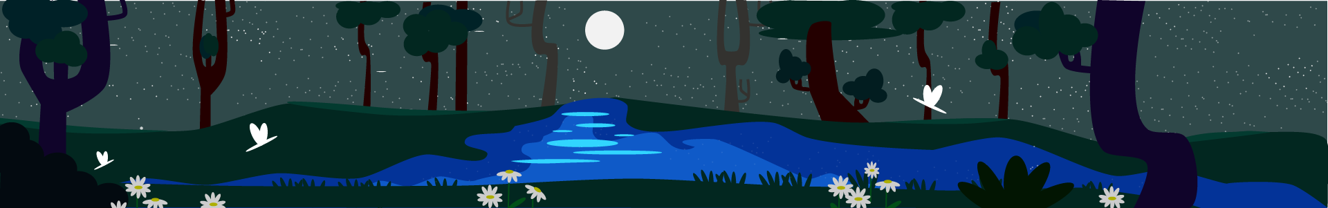 Landscape of the pond in the forest