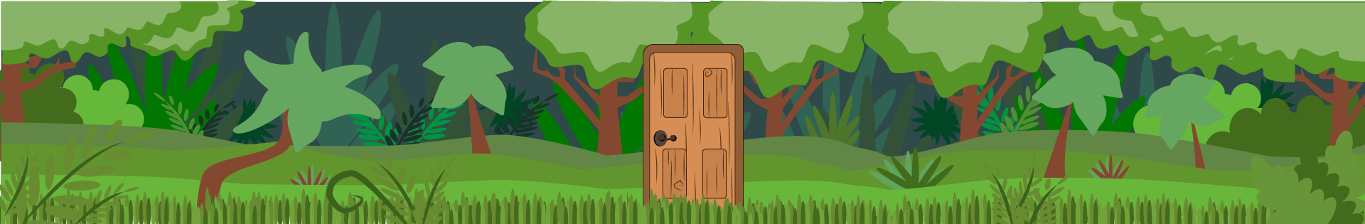 Landscape of the door in the forest