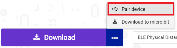 Download button options expanded with &ldquo;Pair device&rdquo; selected