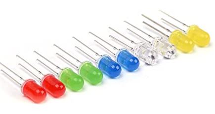 Alt Text: Imagem de LEDs em cores de arco-íris