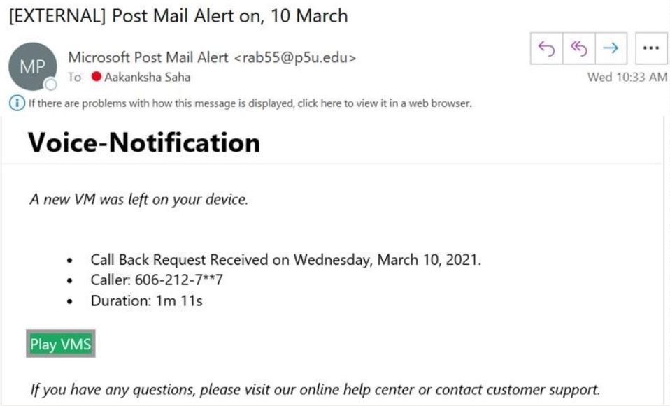 Um email suspeito
