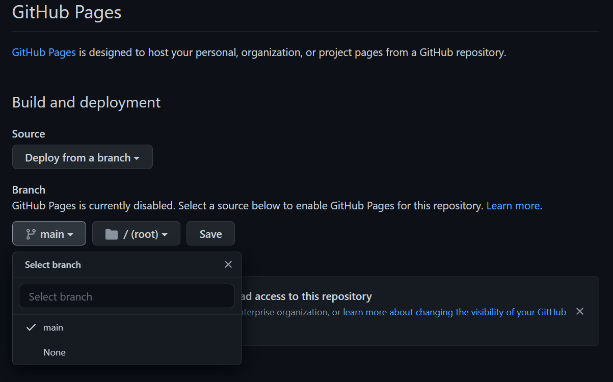 alterar repositório para master no github