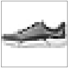 Black and white sneaker with white sole